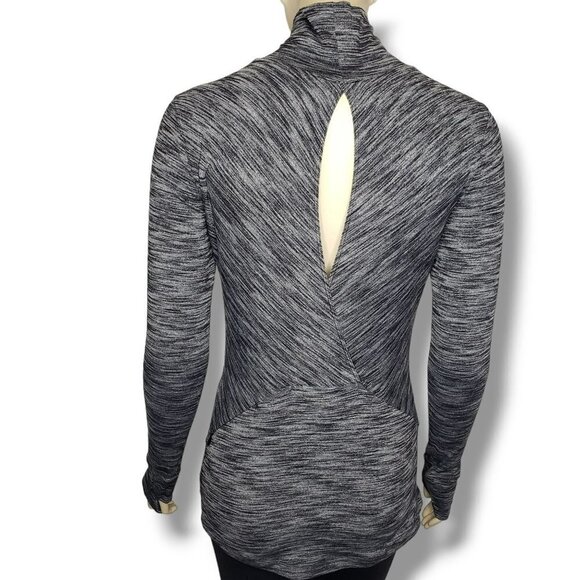 Lululemon &go Take Off Top Womens 4‎ Heathered Black Long Sleeve Open Back - Picture 5 of 8